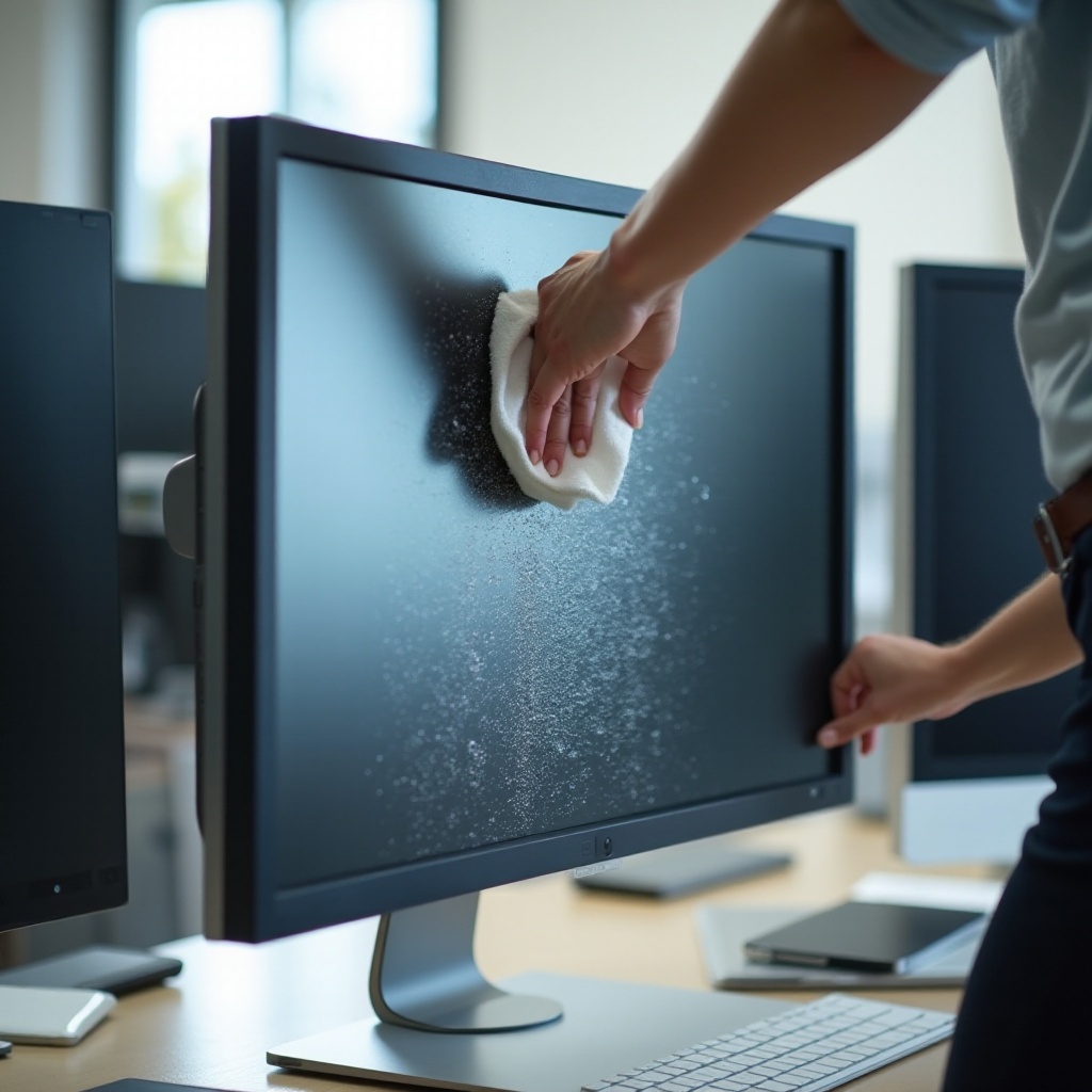 hoe maak ik mijn 37 inch monitor schoon