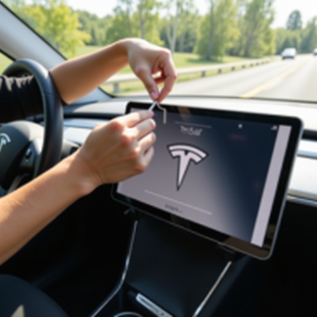 kuinka kiinnittää tabletti Tesla-näyttöön